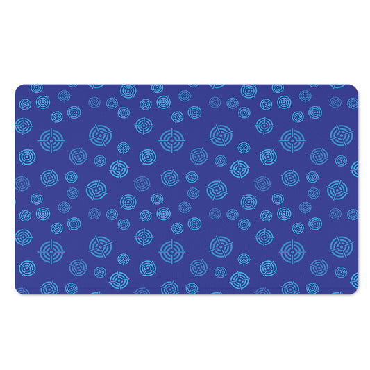 Blue Bullseye Target Pattern Print Polyester Doormat