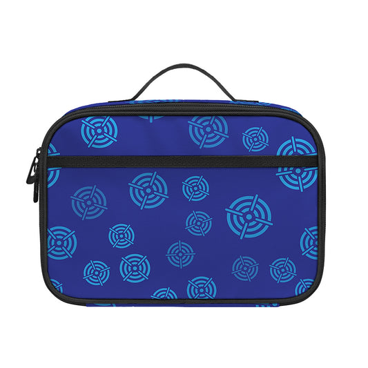 Blue Bullseye Target Pattern Print Portable Lunch Bag