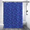 Blue Bullseye Target Pattern Print Premium Shower Curtain