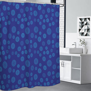 Blue Bullseye Target Pattern Print Premium Shower Curtain