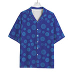 Blue Bullseye Target Pattern Print Rayon Hawaiian Shirt