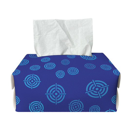 Blue Bullseye Target Pattern Print Rectangle Tissue Box Cover
