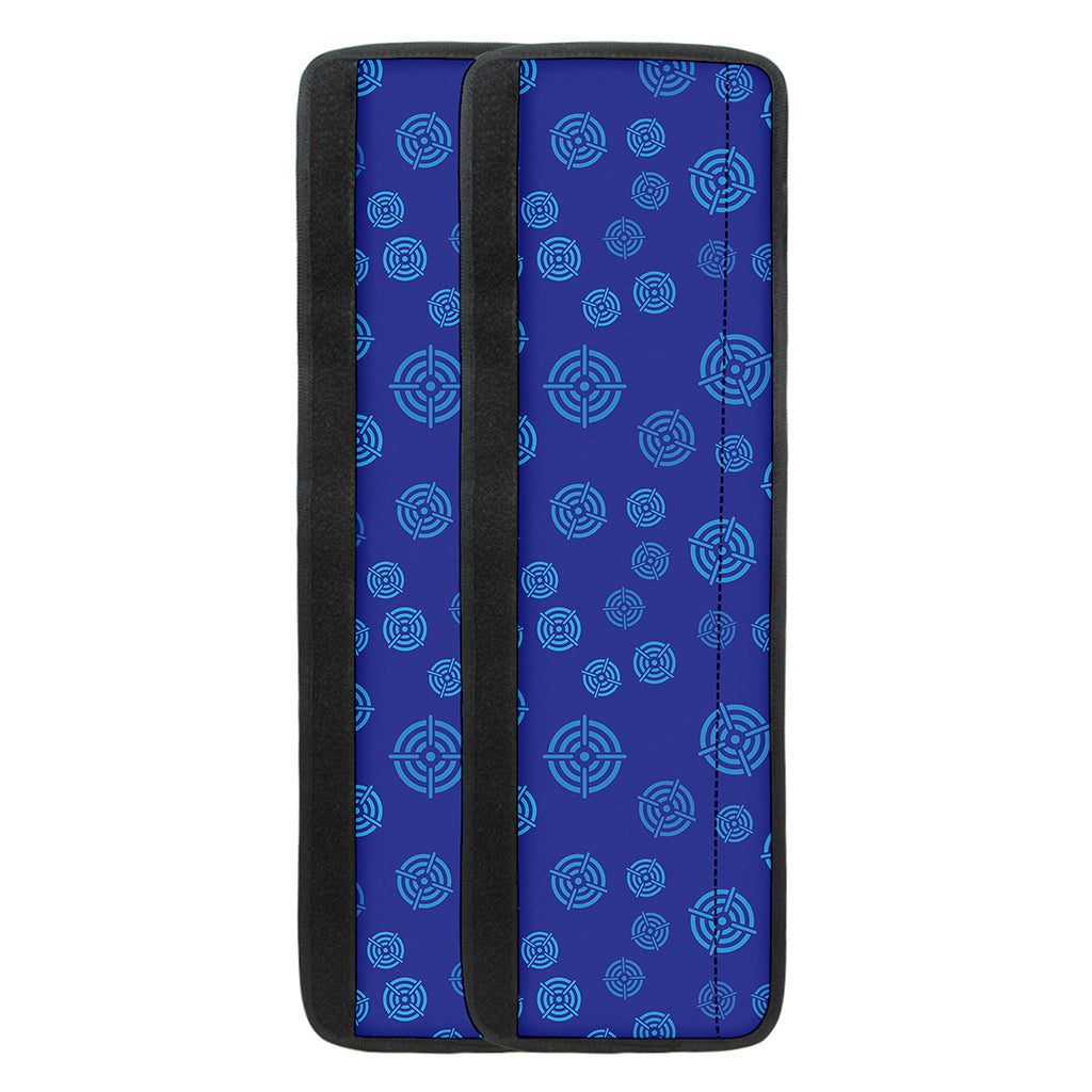 Blue Bullseye Target Pattern Print Refrigerator Handle Covers