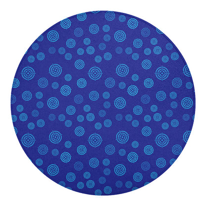 Blue Bullseye Target Pattern Print Round Blanket