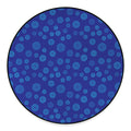 Blue Bullseye Target Pattern Print Round Floor Mat