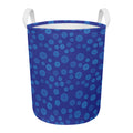 Blue Bullseye Target Pattern Print Round Laundry Basket