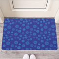 Blue Bullseye Target Pattern Print Rubber Doormat