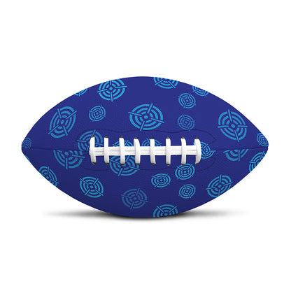 Blue Bullseye Target Pattern Print Rugby Ball