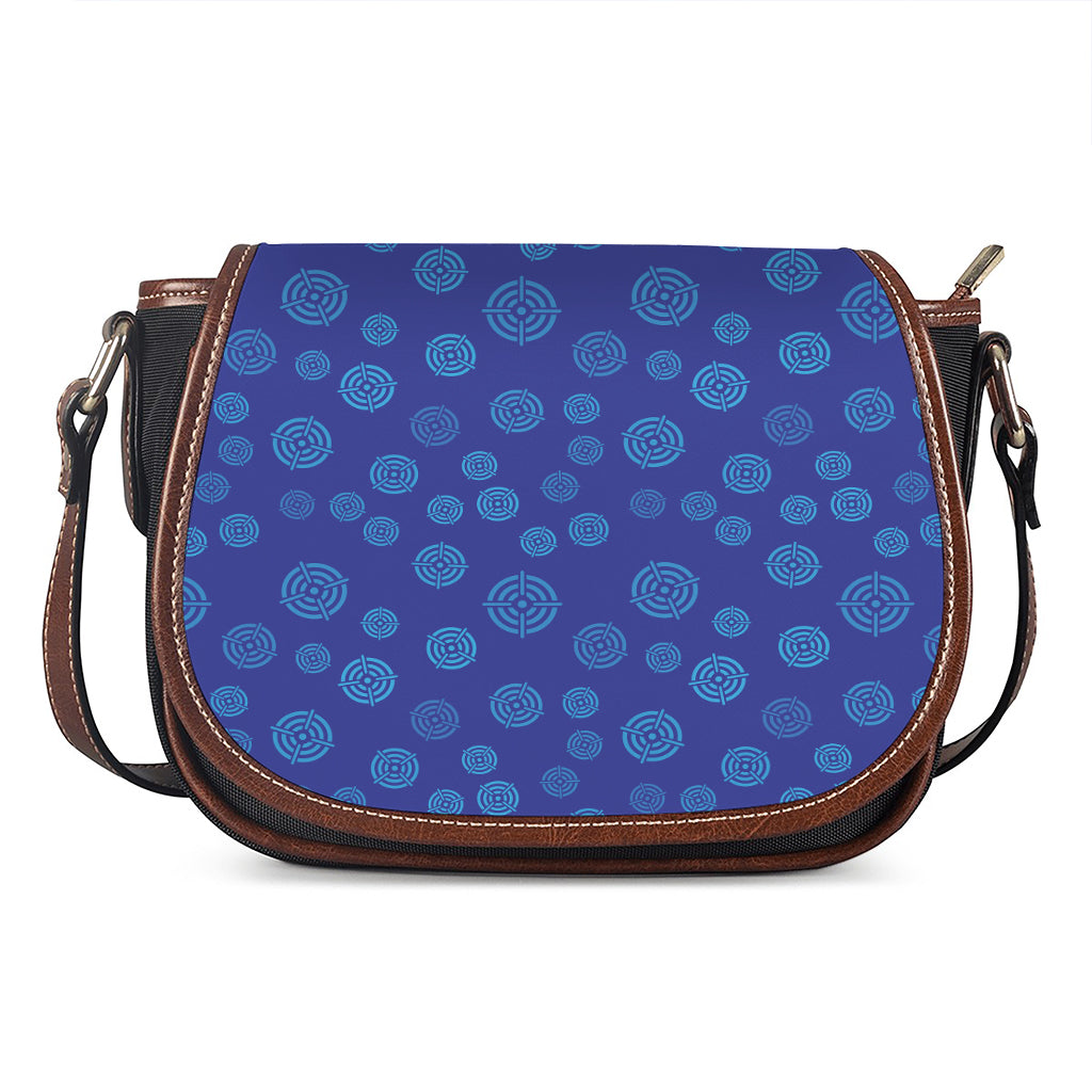 Blue Bullseye Target Pattern Print Saddle Bag
