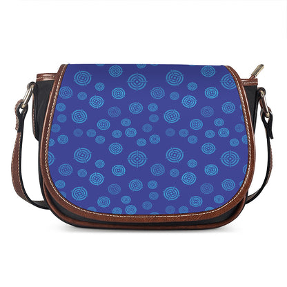 Blue Bullseye Target Pattern Print Saddle Bag