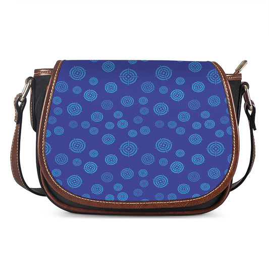 Blue Bullseye Target Pattern Print Saddle Bag