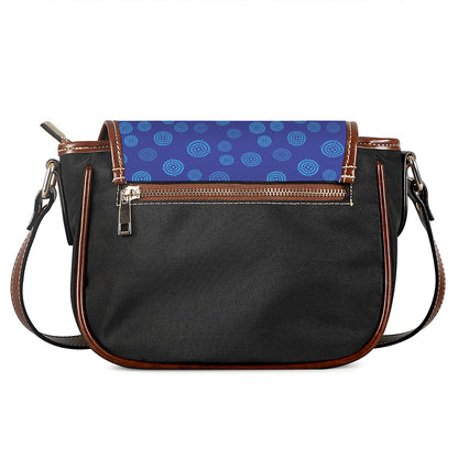 Blue Bullseye Target Pattern Print Saddle Bag