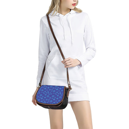 Blue Bullseye Target Pattern Print Saddle Bag