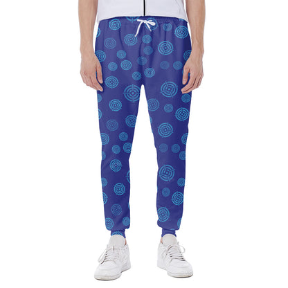 Blue Bullseye Target Pattern Print Scuba Joggers