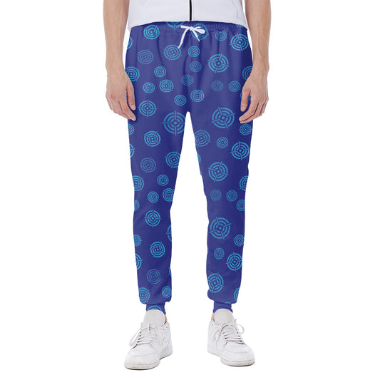 Blue Bullseye Target Pattern Print Scuba Joggers