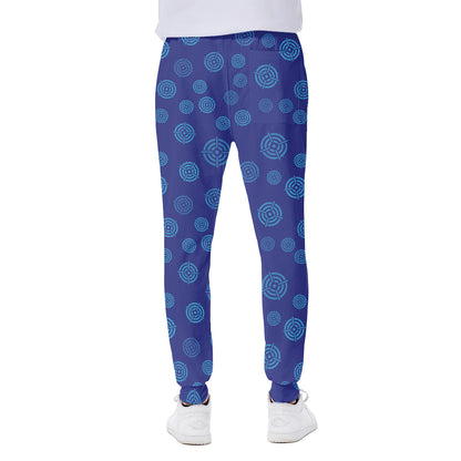 Blue Bullseye Target Pattern Print Scuba Joggers