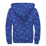 Blue Bullseye Target Pattern Print Sherpa Lined Zip Up Hoodie