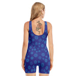 Blue Bullseye Target Pattern Print Sleeveless One Piece Swimsuit