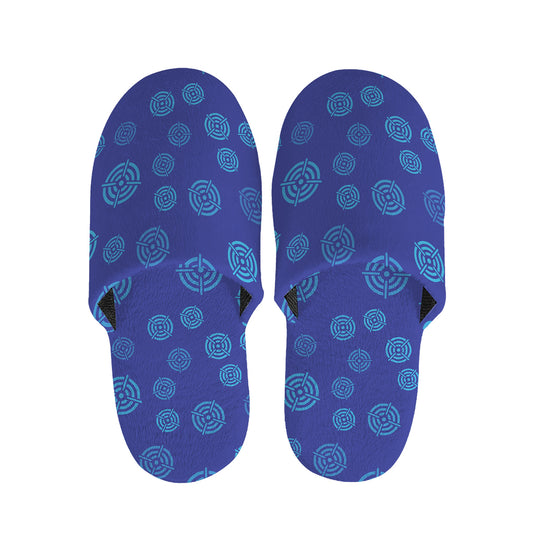 Blue Bullseye Target Pattern Print Slippers