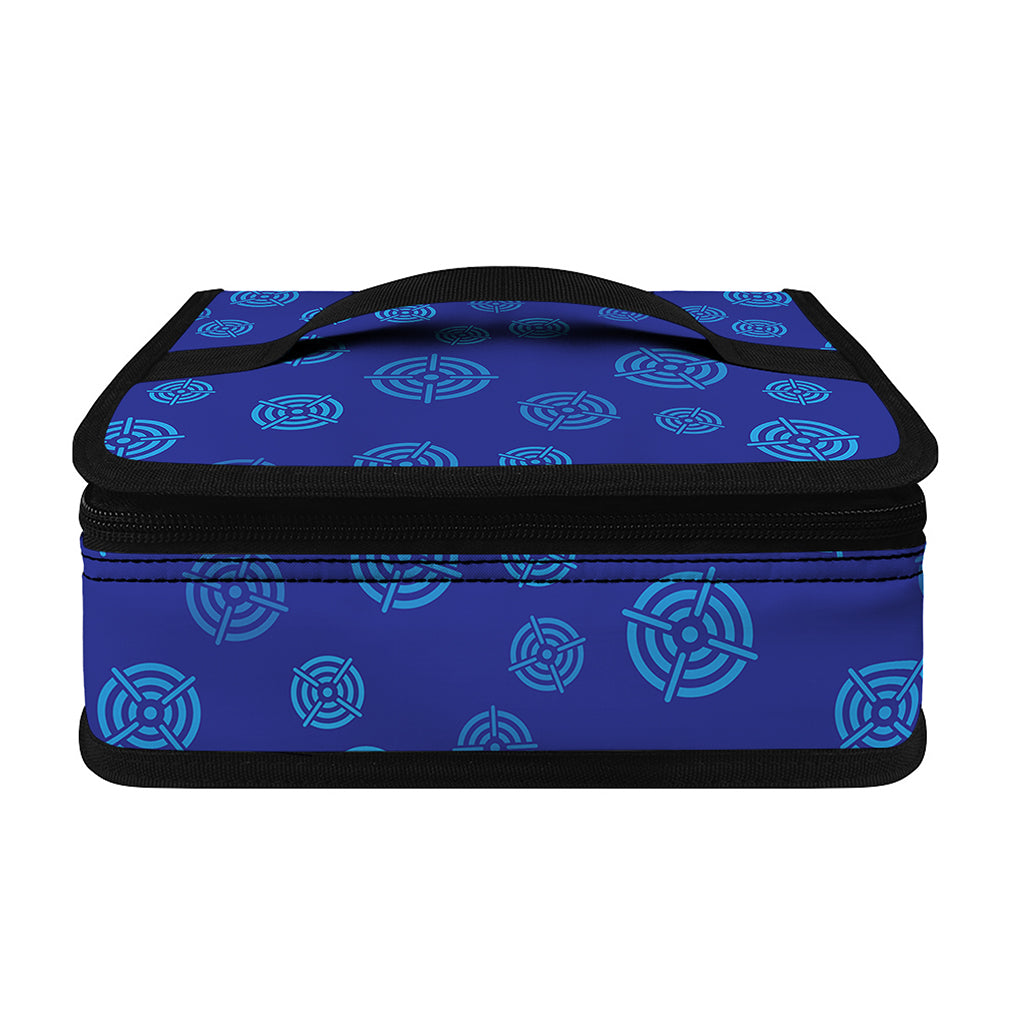 Blue Bullseye Target Pattern Print Small Lunch Bag