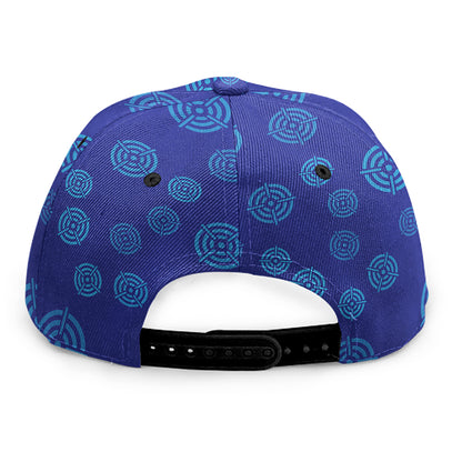 Blue Bullseye Target Pattern Print Snapback Cap