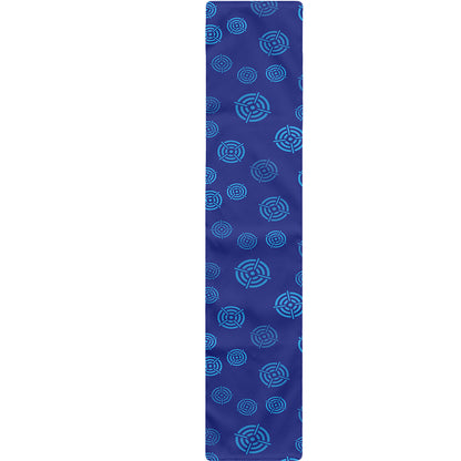 Blue Bullseye Target Pattern Print Table Runner