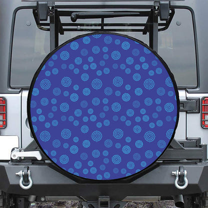 Blue Bullseye Target Pattern Print Tire Cover