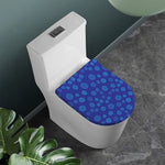 Blue Bullseye Target Pattern Print Toilet Lid Cover