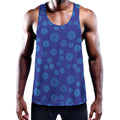 Blue Bullseye Target Pattern Print Men's Workout Tank Top