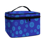 Blue Bullseye Target Pattern Print Travel Makeup Bag