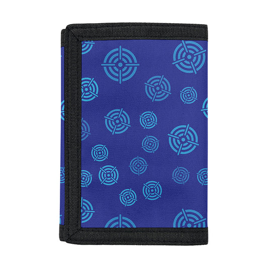 Blue Bullseye Target Pattern Print Trifold Wallet
