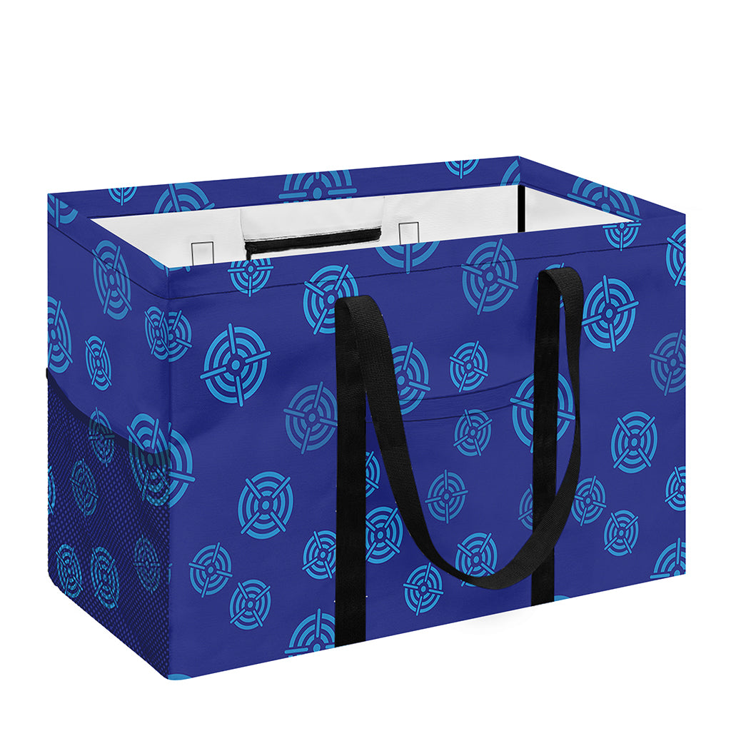 Blue Bullseye Target Pattern Print Utility Tote Bag