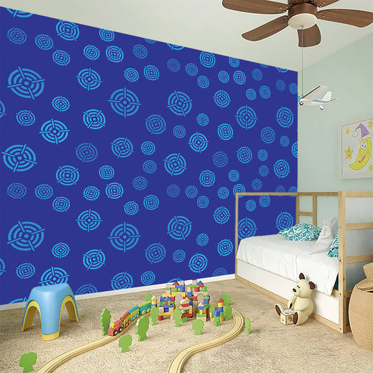 Blue Bullseye Target Pattern Print Wall Sticker