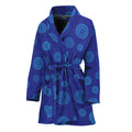 Blue Bullseye Target Pattern Print Women's Bathrobe
