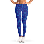 Blue Bullseye Target Pattern Print Women's Leggings