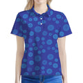 Blue Bullseye Target Pattern Print Women's Polo Shirt