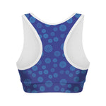 Blue Bullseye Target Pattern Print Women's Sports Bra