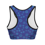 Blue Bullseye Target Pattern Print Women's Sports Bra