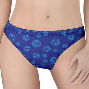 Blue Bullseye Target Pattern Print Women's Thong