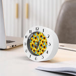Blue Butterfly Sunflower Pattern Print Alarm Clock