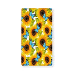 Blue Butterfly Sunflower Pattern Print Baby Crib Sheet