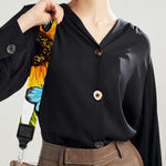 Blue Butterfly Sunflower Pattern Print Bag Strap