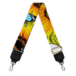 Blue Butterfly Sunflower Pattern Print Bag Strap