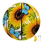 Blue Butterfly Sunflower Pattern Print Basketball