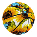 Blue Butterfly Sunflower Pattern Print Basketball