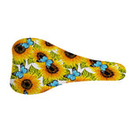 Blue Butterfly Sunflower Pattern Print Bicycle Seat Cover
