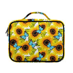 Blue Butterfly Sunflower Pattern Print Briefcase Bible Bag