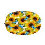 Blue Butterfly Sunflower Pattern Print Car Side Mirror Covers