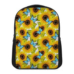 Blue Butterfly Sunflower Pattern Print Casual Backpack