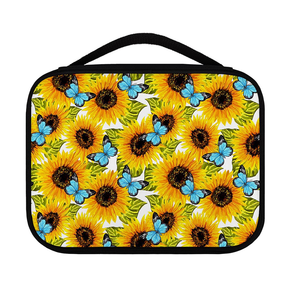Blue Butterfly Sunflower Pattern Print Classic Bible Case